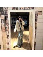 Women's Fleece-Lined Thickened Plaid Patchwork Hooded Cardigan Jacket - All-Season Cozy Sweater Coat with Front Zipper Closure