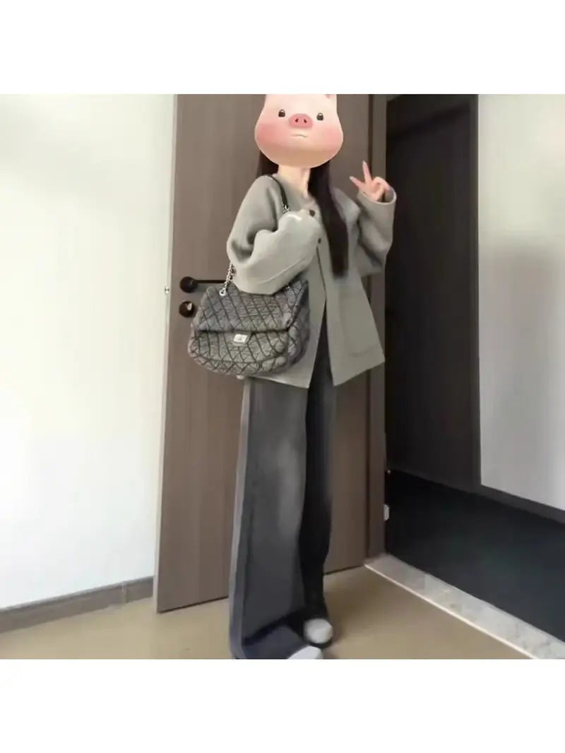 Women's Winter Warm Thickened Fleece Coat - Elegant Korean Style Oversized Loose Fit Double-Sided Jacket with Short Pockets, All-Season Casual to Formal Outerwear