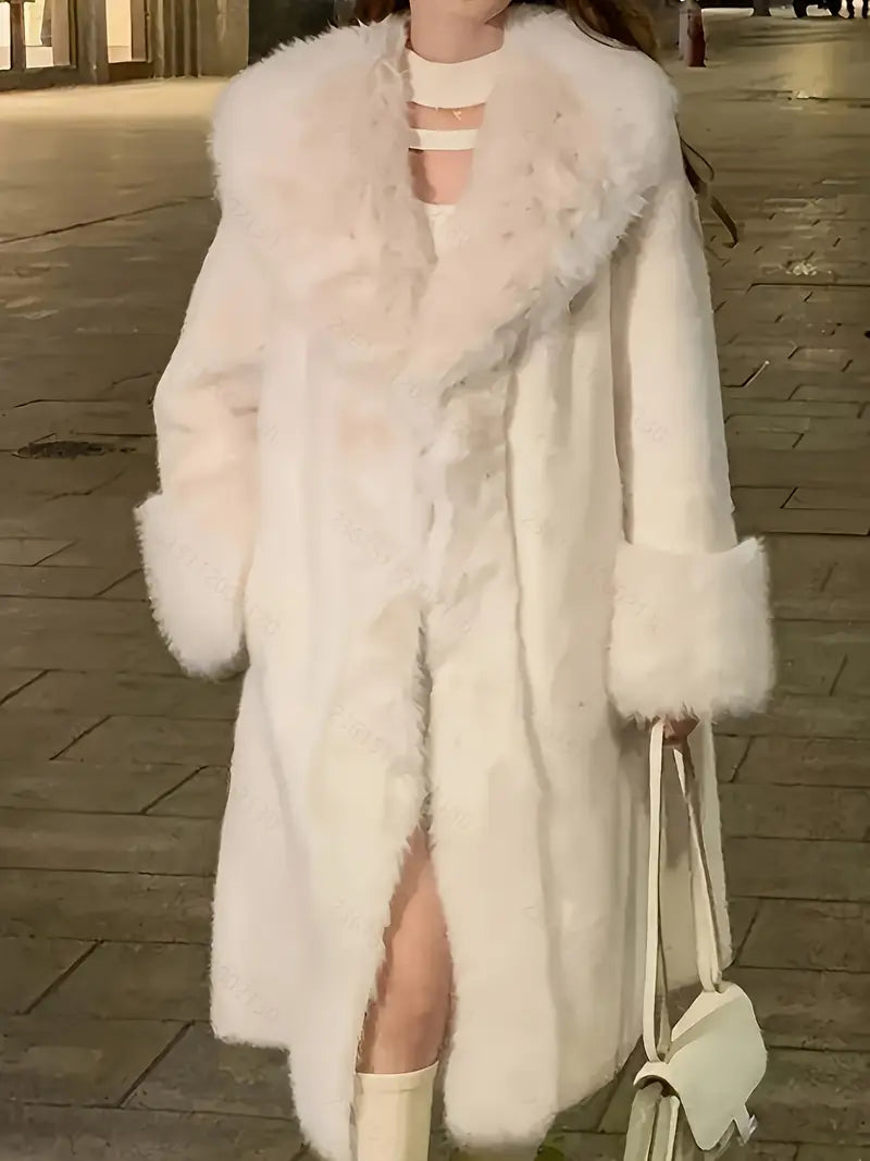 Winter Coat For Women, Fur Coat Women, Elegant Long Length Faux Fur Jacket For Mature Ladies