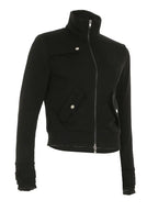 Lightweight Women's Y2K Zip-Up Jacket - Stretchy High Elasticity Casual Streetwear with Button-Up Front & Pockets, Long Sleeve Hooded Winter Coat for Fall/Winter, Solid Color