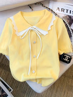 Women's Casual Top - Ice Sliky Fiber Fabric Blouse, Machine Washable Everyday Shirt for Women, Chic Office & Party Outfits, Summer Fashion, Ruffled Collar, Smooth Texture, Stylish Blouse