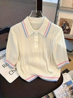 Women's Elegant Shirt - Lightweight Blouse with Button-Front Placket, Semi-Sheer Office & Casual Tops for Women - Machine Washable Everyday Chic Outfits, Summer Fashion, Classic Collar, Buttondown Placket