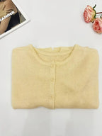 Women's Elegant Open Front Cardigan Sweater - Beige Sweater for Fall/Winter, Non-Transparent Layering Piece for Office, Parties