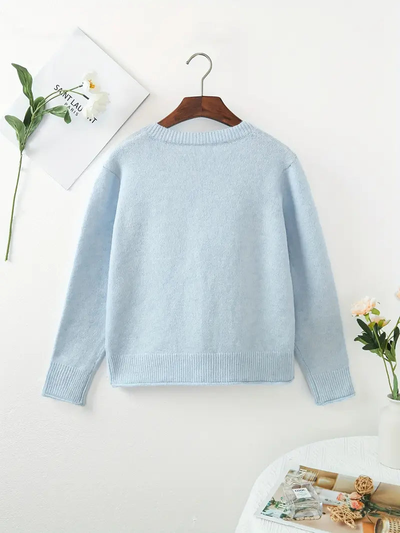 Korean Style White Button-Front Cardigan - Smock Dress-like Blazer-like Collar, Short Button Placket, Shell & Starfish Button Closure, Medium Stretch Round Neck Sweazer for Fall/Winter