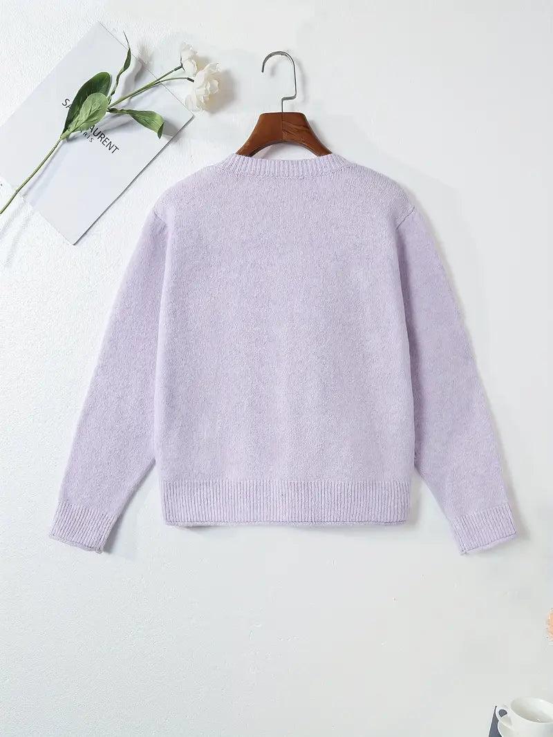 Korean Style White Button-Front Cardigan - Smock Dress-like Blazer-like Collar, Short Button Placket, Shell & Starfish Button Closure, Medium Stretch Round Neck Sweazer for Fall/Winter