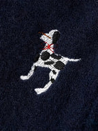 [Korean Style Puppy Sweater] Korean Style Gray Embroidered Puppy Sweater for Women | Relaxed Soft and Muddled Cardigan with Open Front - Perfect Birthday Gift