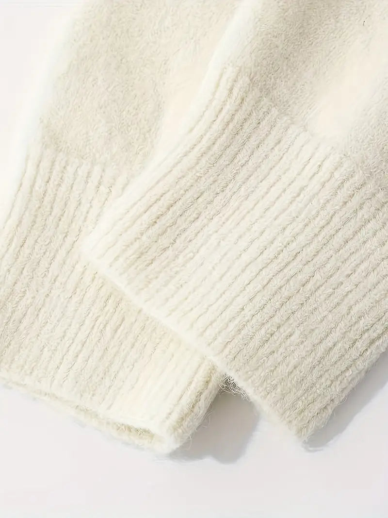 [Korean Style Puppy Sweater] Korean Style Gray Embroidered Puppy Sweater for Women | Relaxed Soft and Muddled Cardigan with Open Front - Perfect Birthday Gift