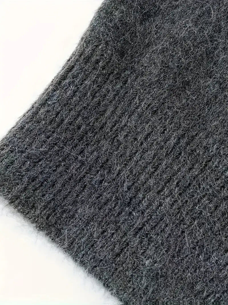 [Korean Style Puppy Sweater] Korean Style Gray Embroidered Puppy Sweater for Women | Relaxed Soft and Muddled Cardigan with Open Front - Perfect Birthday Gift