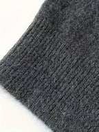 [Korean Style Puppy Sweater] Korean Style Gray Embroidered Puppy Sweater for Women | Relaxed Soft and Muddled Cardigan with Open Front - Perfect Birthday Gift