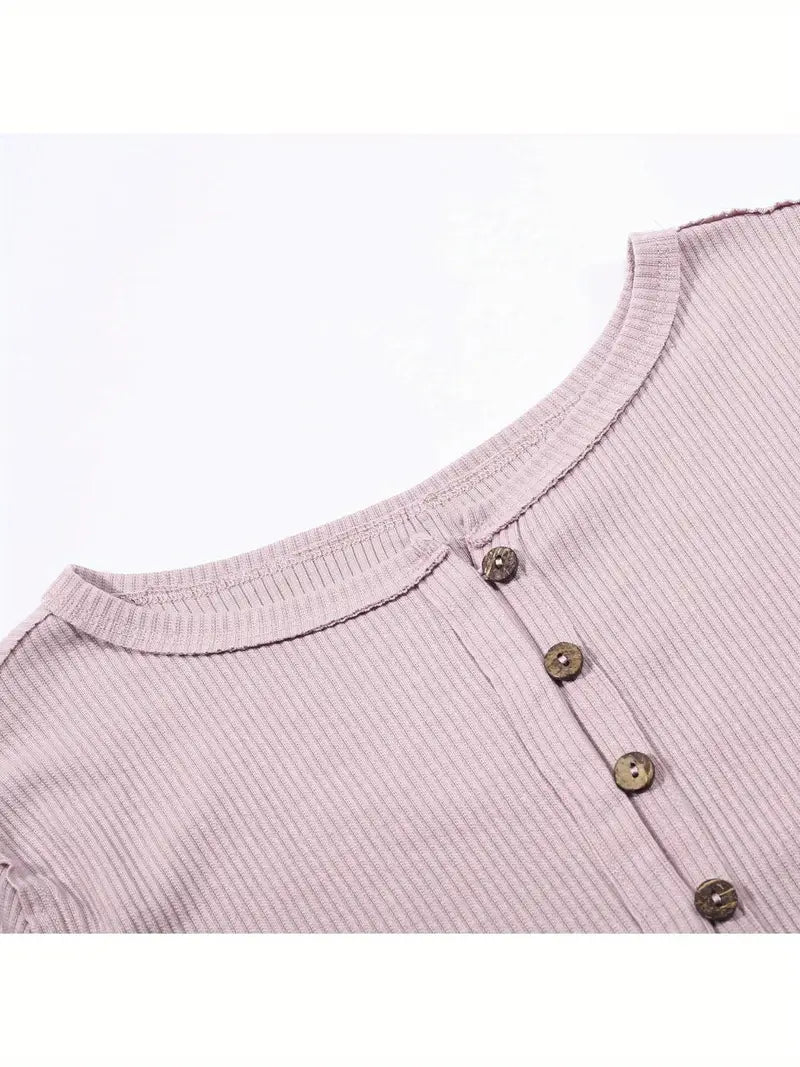 Women's Elegant Slim-Fit Solid Color Cardigan Jacket - Soft Pastel Pink Long Sleeve Open Collar Sweater with Contrast Trim, Round Neck & Button Front Closure, Cozy Fall Winter Tops for Casual & Formal Outfits, Seasonal Wardrobe, Ribbed Texture