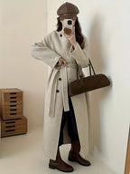 Women'S Elegant Winter Coat - Long Formal & Everyday Outerwear, Structured H-Line Silhouette, /Neutral Tones, Chic Office to Party Outfits for Fall/Winter, Winter Fashion, Sophisticated Design, Durable Fabric, Stylish Jacket, Fashion Lovers