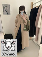 Women'S Elegant Casual Coat - Long Formal & Everyday Outerwear, Structured Non-Stretch Fabric, Chic Office to Party Jacket for Fall/Winter, Women'S Fashion Outerwear, Winter Clothing, Sophisticated Style, Durable Construction, Professional Women