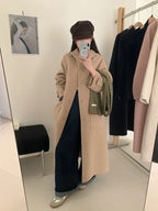 Women'S Elegant Casual Coat - Long Formal & Everyday Outerwear, Structured Non-Stretch Fabric, Chic Office to Party Jacket for Fall/Winter, Women'S Fashion Outerwear, Winter Clothing, Sophisticated Style, Durable Construction, Professional Women