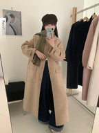 Women'S Elegant Casual Coat - Long Formal & Everyday Outerwear, Structured Non-Stretch Fabric, Chic Office to Party Jacket for Fall/Winter, Women'S Fashion Outerwear, Winter Clothing, Sophisticated Style, Durable Construction, Professional Women
