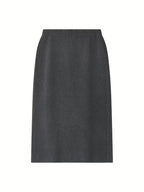 Women'S Mid-Length Skirt with Side Slit - Solid Color, Regular Fit, No Belt, Perfect for Fall/Winter, Casual to Formal Wear, Casual Attire|Sleek Skirt| Construction