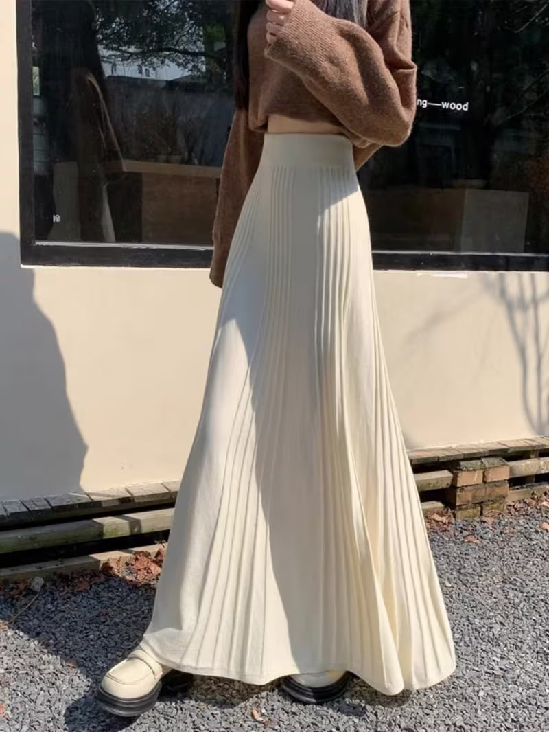 Women'S Thickened High-Waisted A-Line Maxi Skirt - Elegant Flowing Long Fleece Umbrella Skirt with Large Swing, Winter Skirt for Spring/Summer, Resort Style & Animal Print Design, Durable Warmth for Casual & Formal Outfits, Skirt for Women