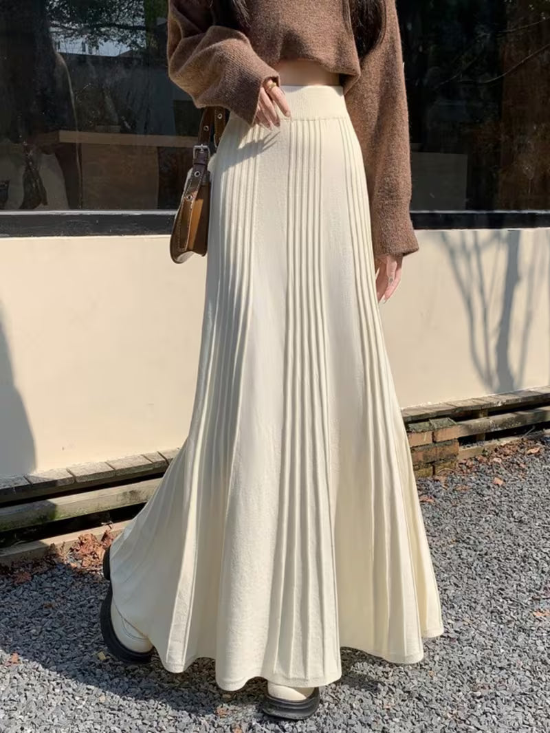 Women'S Thickened High-Waisted A-Line Maxi Skirt - Elegant Flowing Long Fleece Umbrella Skirt with Large Swing, Winter Skirt for Spring/Summer, Resort Style & Animal Print Design, Durable Warmth for Casual & Formal Outfits, Skirt for Women