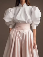 Women'S Elegant High-Waisted Wide-Leg Pants - Soft Pink Formal & Everyday Trousers with Waistband, Flattering A-Line Silhouette, Non-Transparent Fabric for Office, Parties, Casual Outfits - Spring/Fall/Summer Pants, Party Attire, Nontransparent Material