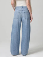 Women's Casual Wide-Leg Denim Jeans with Drawstring Waist and Pockets - Solid Color, Cotton Blend, Machine Washable