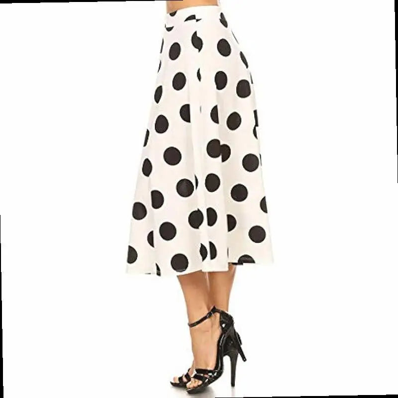 Casual High Waist A Line Midi Skirt with Elastic Waistband 3XL