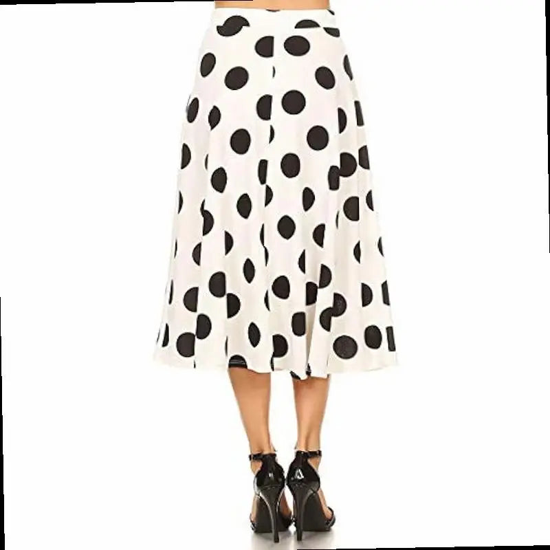 Casual High Waist A Line Midi Skirt with Elastic Waistband 3XL