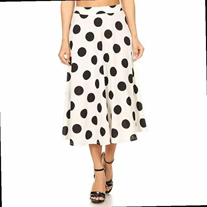 Casual High Waist A Line Midi Skirt with Elastic Waistband 3XL