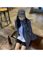 Plaid Shirt Jacket for Women, Summer Thin Design, Niche Summer Outerwear, Thin Cardigan Shirt for Summer, Summer Blouse for Women